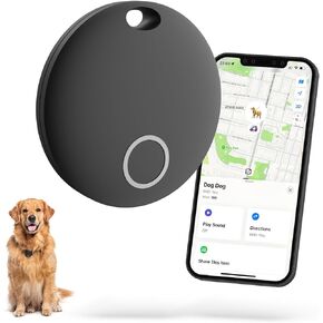 Air Tracker Tags Key Finder Item Locator Works with Apple Find My (iOS only),Track Your Wallet,Keys,Luggage,Bags,Bluetooth Wallet Tracker Waterproof IP67 (Black, 1-Pack)