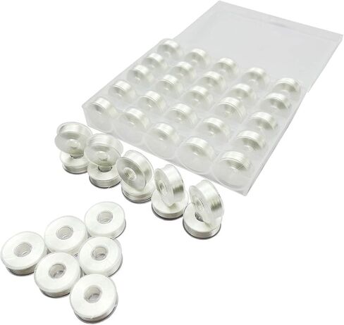 Wennuo 25Pcs Black Type L (SA155) Size L 75D/2 Prewound Bobbin Thread Plastic Side for Particular Embroidery and Sewing Machines,Compatible with Brother, Babylock, Juki, and More. (Black) in Saudi Arabia