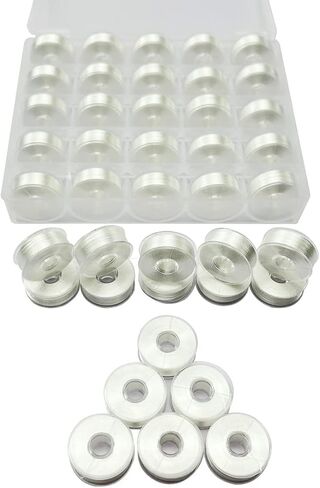 Wennuo 25Pcs Black Type L (SA155) Size L 75D/2 Prewound Bobbin Thread Plastic Side for Particular Embroidery and Sewing Machines,Compatible with Brother, Babylock, Juki, and More. (Black) in Saudi Arabia