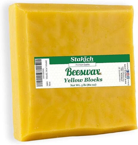 Stakich Yellow Beeswax Block - Natural, Triple Filtered - 2 Pound in Saudi Arabia
