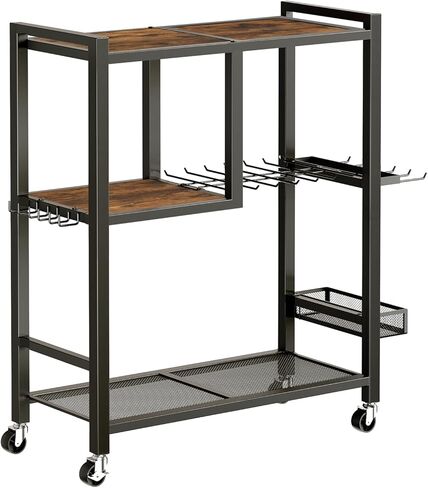 عربة تنظيم الأدوات الكهربائية بعجلات، منظمة تخزين المرآب، حامل أدوات رف رف الحفر 6-8، عربة أدوات دوارة متنقلة مفتوحة صندوق خزانة الصدر لمنضدة العمل، ورشة عمل TCHR9901 in Kuwait