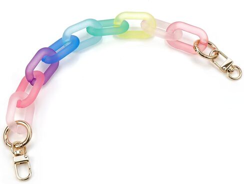 Nicerity Acrylic Handbag Strap 12.59 Inches Long Colorful Rainbow Purse Replacement Chian Crossbody Shoulder Replacement Strap for Bag Purse DIY Making Accessories in Saudi Arabia