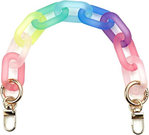 Nicerity Acrylic Handbag Strap 12.59 Inches Long Colorful Rainbow Purse Replacement Chian Crossbody Shoulder Replacement Strap for Bag Purse DIY Making Accessories in Saudi Arabia