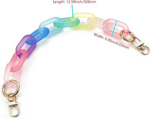 Nicerity Acrylic Handbag Strap 12.59 Inches Long Colorful Rainbow Purse Replacement Chian Crossbody Shoulder Replacement Strap for Bag Purse DIY Making Accessories in Saudi Arabia