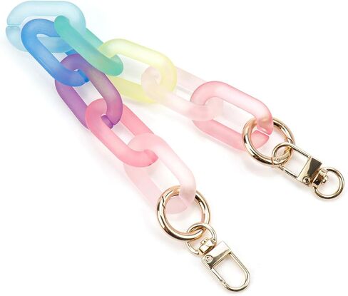 Nicerity Acrylic Handbag Strap 12.59 Inches Long Colorful Rainbow Purse Replacement Chian Crossbody Shoulder Replacement Strap for Bag Purse DIY Making Accessories in Saudi Arabia