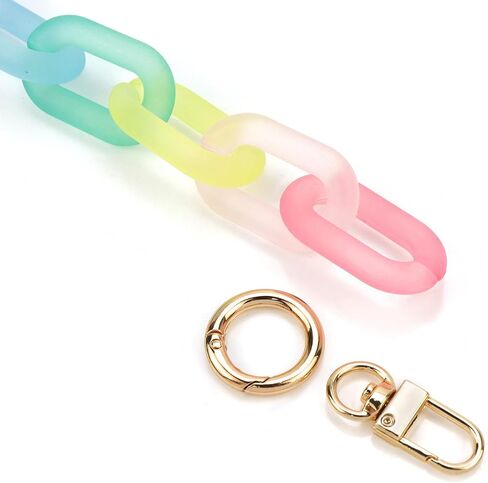 Nicerity Acrylic Handbag Strap 12.59 Inches Long Colorful Rainbow Purse Replacement Chian Crossbody Shoulder Replacement Strap for Bag Purse DIY Making Accessories in Saudi Arabia