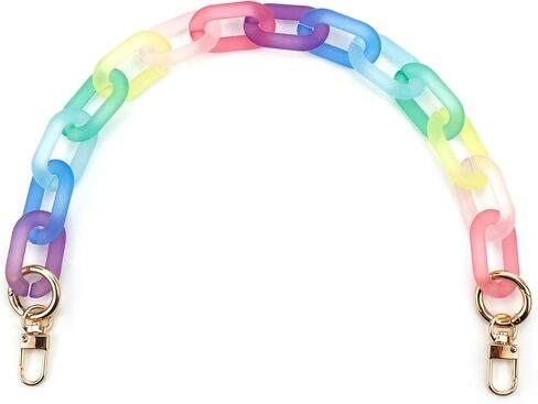 Nicerity Acrylic Handbag Strap 12.59 Inches Long Colorful Rainbow Purse Replacement Chian Crossbody Shoulder Replacement Strap for Bag Purse DIY Making Accessories in Saudi Arabia