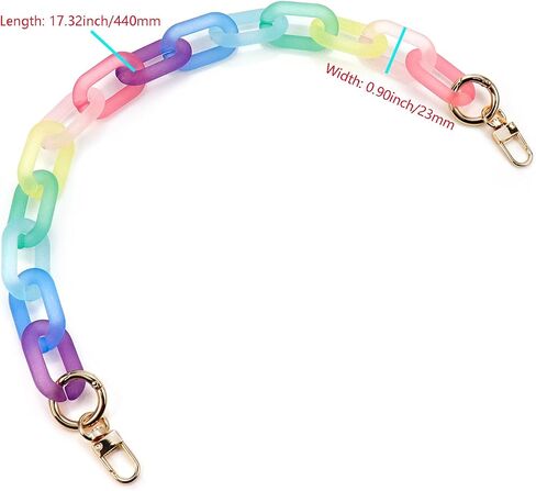 Nicerity Acrylic Handbag Strap 12.59 Inches Long Colorful Rainbow Purse Replacement Chian Crossbody Shoulder Replacement Strap for Bag Purse DIY Making Accessories in Saudi Arabia