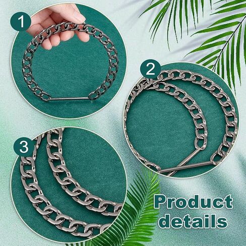 PH PandaHall 6pcs Chain Bag Handle, 3 Colors Metal Purse Handles Handbag Semicircle Handbag Handle PU Leather Bag Handles Replacement Handles for 4.13 Inch Decorative Bag Making DIY Handmade Beach Bag in Saudi Arabia