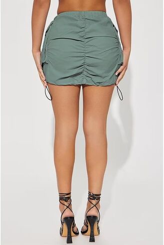 Cargo Skirts for Women Ruched Mini Skirt Side Drawstring High Waisted Skirt in Kuwait