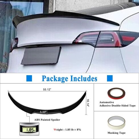 Trunk Spoiler Wing Compatible with 2020-2024 Tesla Model Y Spoiler, Carbon Fiber Hydro-Dipping (SP Type) in Saudi Arabia