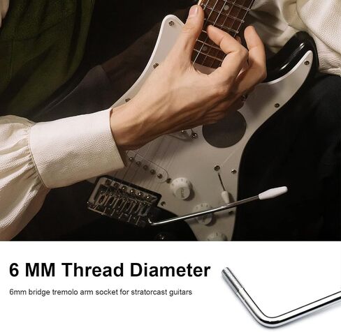 الفضة 6 مم الكروم الموضوع Tremolo Arm الغيتار الكهربائي Tremolo Arm Thread Metal Single Tremolo Arm Whammy Bar مع طرف لنظام ستراتوكاستر الغيتار الكهربائي Tremolo، أجزاء الغيتار الكهربائي in Saudi Arabia