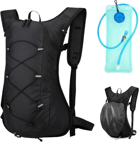 Hydration Backpack, Water Backpack with 2L Water Bladder, Lightweight Hiking Backpack High Flow Bite Valve Water Backpack, Hydration Pack for Hiking, Biking, Running and Climbing in Kuwait