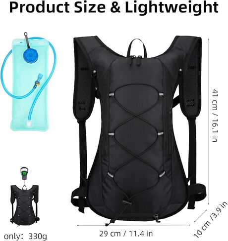 Hydration Backpack, Water Backpack with 2L Water Bladder, Lightweight Hiking Backpack High Flow Bite Valve Water Backpack, Hydration Pack for Hiking, Biking, Running and Climbing in Kuwait