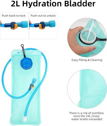 Hydration Backpack, Water Backpack with 2L Water Bladder, Lightweight Hiking Backpack High Flow Bite Valve Water Backpack, Hydration Pack for Hiking, Biking, Running and Climbing in Kuwait