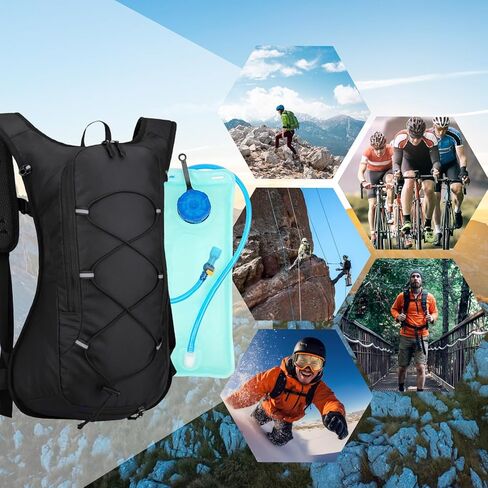 Hydration Backpack, Water Backpack with 2L Water Bladder, Lightweight Hiking Backpack High Flow Bite Valve Water Backpack, Hydration Pack for Hiking, Biking, Running and Climbing in Kuwait