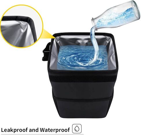 سلة مهملات السيارة، سلة مهملات المطبخ، سلة المهملات مناسبة للمطبخ، غرفة المعيشة، الحمام، مقاومة للتسرب، سلة مهملات السيارة مع غطاء، حقيبة قمامة السيارة قابلة للطي والمحمولة، أسود in Kuwait