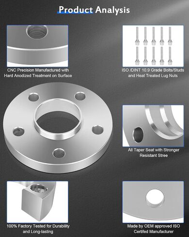 ECCPP 5x112 Wheel Spacers 20mm 5x112mm to 5x112mm HubCentric Wheel Spacer Compatible fit for Mercedes Benz W219 W210 W211 W212 C230 C240 C320 66.6mm W/10 Lug Bolts(12x1.5 Studs 4X) in Saudi Arabia