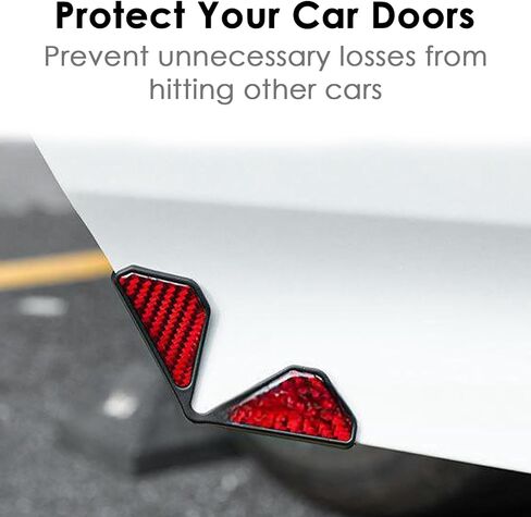 Car Door Corner Anti-Collision Strip Compatible with Tesla Model Y 3 X S Semi Cybertruck Real Carbon Fiber Accessories Exterior Decorations Protection Stickers Decals Trims Strips (Black) in Saudi Arabia