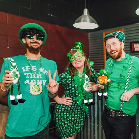 عيد القديس باتريك جنوم القطيفة الزينة 2PCS الأخضر الأيرلندية التماثيل قزم ديكور اليدوية الاسكندنافية المنزل الجدول شامروك الحلي لطيف هدايا عيد القديس باتريك in Kuwait