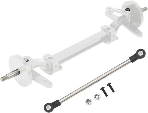 RC Axle, Aluminium Alloy 1/14 RC Truck Front Steering Rod Link Pole Wheel Axle, RC Front Steering Wheel Axle Upgrades Parts for 1/14 Remote Control Unpowered Tractor Truck (Silver) in Saudi Arabia