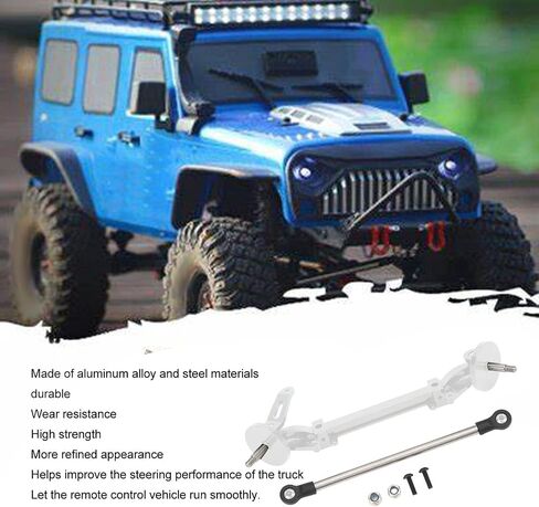 RC Axle, Aluminium Alloy 1/14 RC Truck Front Steering Rod Link Pole Wheel Axle, RC Front Steering Wheel Axle Upgrades Parts for 1/14 Remote Control Unpowered Tractor Truck (Silver) in Saudi Arabia