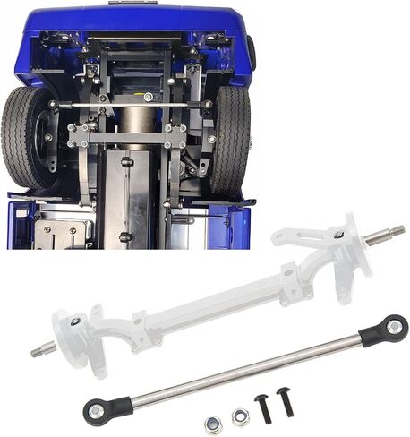 RC Axle, Aluminium Alloy 1/14 RC Truck Front Steering Rod Link Pole Wheel Axle, RC Front Steering Wheel Axle Upgrades Parts for 1/14 Remote Control Unpowered Tractor Truck (Silver) in Saudi Arabia