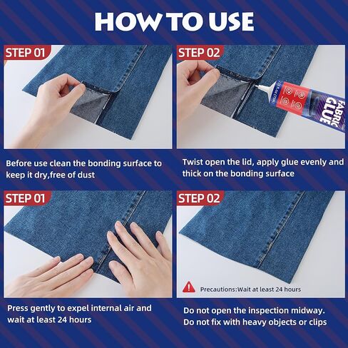 Fabric Glue Permanent 75ml, Fabric Glue for Patch, Clear Fabric Glue for Clothing Permanent Washable, Clothing Glue for All Fabrics, Cotton, Denim, Leather, Flannel, Polyester in Kuwait