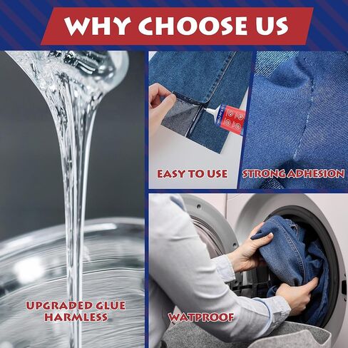 Fabric Glue Permanent 75ml, Fabric Glue for Patch, Clear Fabric Glue for Clothing Permanent Washable, Clothing Glue for All Fabrics, Cotton, Denim, Leather, Flannel, Polyester in Kuwait