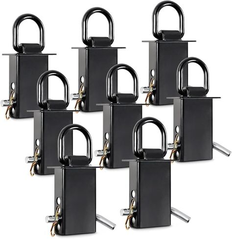 Stake Pocket D Ring Heavy Duty Adjustable Trailer Stake Pocket, Load Limit 5400lbs & 4 Holes for Adjustment, Removable Stake Pocket D-Ring Tie Downs Utility for Flatbed Trucks (Black, 4 Pack) in Saudi Arabia