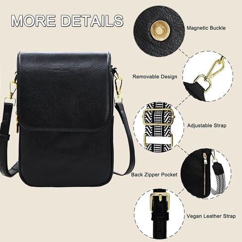 Small Crossbody Purse for Women Trendy Vegan Leather Cell Phone Bags with Card Slots & Adjustable Straps in Kuwait