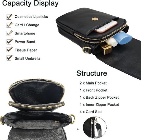 Small Crossbody Purse for Women Trendy Vegan Leather Cell Phone Bags with Card Slots & Adjustable Straps in Kuwait