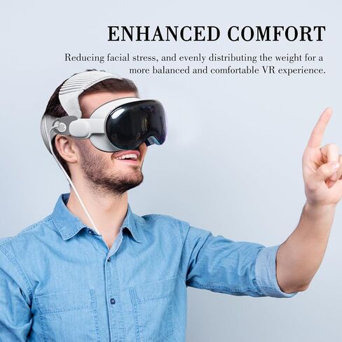 محول ثنائي النطاق متوافق مع Apple Vision Pro & Knit Bands، راحة معززة، يقلل من إجهاد الوجه، حزام الرأس العلوي المنسوج ملحق Vision Pro in Kuwait