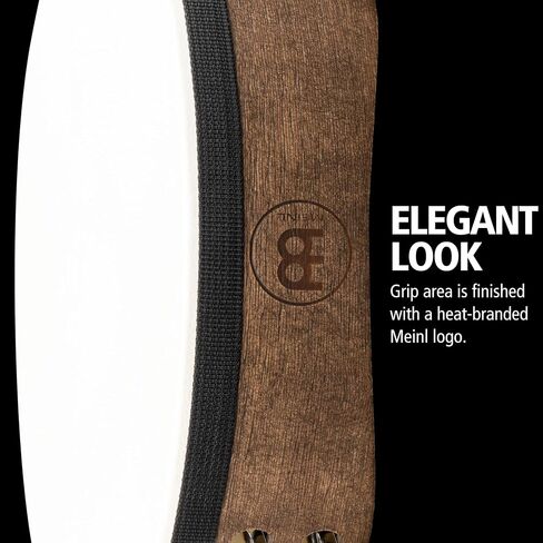 Meinl Percussion Traditional Goatskin Headed Wood Tambourine with Stainless Steel Jingles, Double Row — NOT Made in China — for All Musicians, 2-Year Warranty (TAH2WB) in Saudi Arabia
