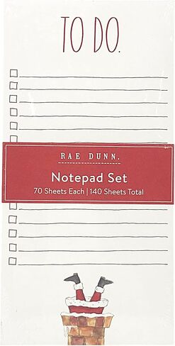 مجموعة Rae Dunn لعيد الميلاد مكونة من مفكرتين (70 ورقة لكل منها - إجمالي 140 ورقة) (للمهام/البقالة) in Kuwait