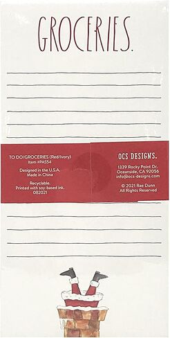 مجموعة Rae Dunn لعيد الميلاد مكونة من مفكرتين (70 ورقة لكل منها - إجمالي 140 ورقة) (للمهام/البقالة) in Kuwait