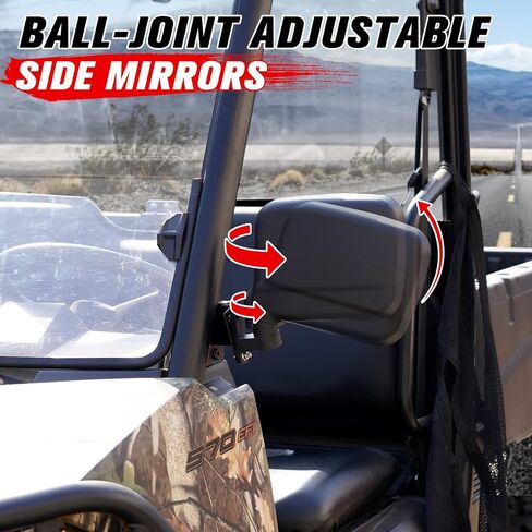 & UTV PRO مجموعة مرآة الرؤية الخلفية والمرايا الجانبية لعام 2014-2023 Polaris Ranger 500/570/ XP 900، ملحقات المرايا المنفصلة المحدبة القابلة للتعديل UTV in Saudi Arabia