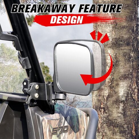 & UTV PRO مجموعة مرآة الرؤية الخلفية والمرايا الجانبية لعام 2014-2023 Polaris Ranger 500/570/ XP 900، ملحقات المرايا المنفصلة المحدبة القابلة للتعديل UTV in Saudi Arabia