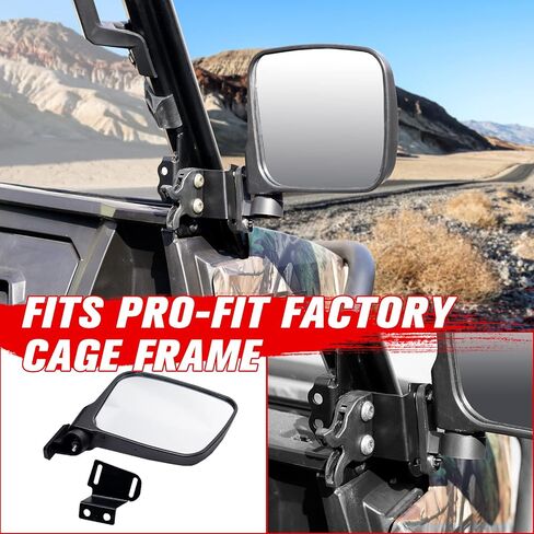 & UTV PRO مجموعة مرآة الرؤية الخلفية والمرايا الجانبية لعام 2014-2023 Polaris Ranger 500/570/ XP 900، ملحقات المرايا المنفصلة المحدبة القابلة للتعديل UTV in Saudi Arabia