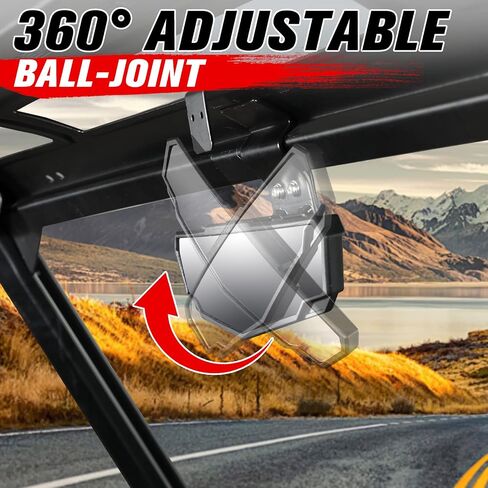 & UTV PRO مجموعة مرآة الرؤية الخلفية والمرايا الجانبية لعام 2014-2023 Polaris Ranger 500/570/ XP 900، ملحقات المرايا المنفصلة المحدبة القابلة للتعديل UTV in Saudi Arabia