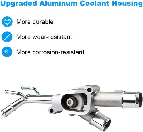 Aluminium Coolant Thermostat Housing Compatible with Hyundai Elantra 2003-2005 Tiburon 2003-2008, Kia Sportage 2006-2010 Soul 2010-2011, Replacement for 25600-23640 25600-23600 in Saudi Arabia