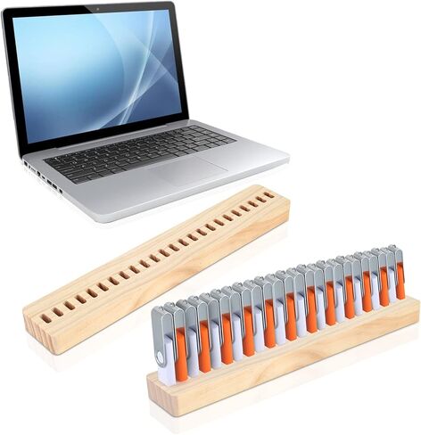2 Pieces USB Flash Drive Case USB Drive Holder Flash Drive Storage Case Organizer with 24 Card Clots for Office Desk Flash Drive Holder (2) in Saudi Arabia