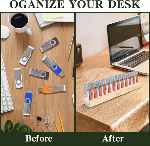 2 Pieces USB Flash Drive Case USB Drive Holder Flash Drive Storage Case Organizer with 24 Card Clots for Office Desk Flash Drive Holder (2) in Saudi Arabia