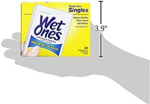 مناديل رطبة سميكة مضادة للبكتيريا من ويت وانز، برائحة الحمضيات، فردية، 24 قطعة in Kuwait