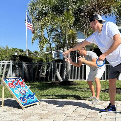 بطولة الزوايا: إعادة اختراع Ring Toss - لعبة الفناء والحفلات، لوحة ربط خشبية، لعبة تسجيل المنافسة، داخلية وخارجية، للعائلة والأصدقاء للأعمار من 6 سنوات فما فوق. in Saudi Arabia