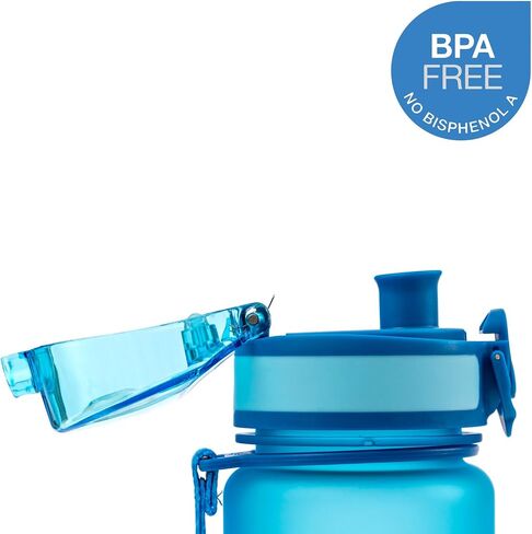 Embrava Best Sports Water Bottle - 17oz Small - Eco Friendly & BPA-Free Plastic - For Running, Gym, Yoga, Outdoors and Hiking - Fast Water Flow, Flip Top, Opens With 1-Click - Leak-proof Lid in Saudi Arabia