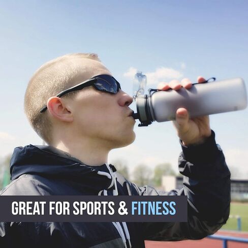 Embrava Best Sports Water Bottle - 17oz Small - Eco Friendly & BPA-Free Plastic - For Running, Gym, Yoga, Outdoors and Hiking - Fast Water Flow, Flip Top, Opens With 1-Click - Leak-proof Lid in Saudi Arabia