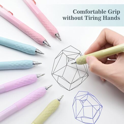 BAYTORY 8Pcs Fine Point Erasable Gel Pens, 0.5mm Retractable Black and Blue Ink Pen, Smooth Writhing Comfortable to Use for Taking Marking Planner Crossword Puzzles (Multicolor) in Kuwait