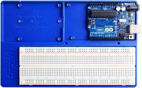 GeeekPi ABS Holder Breadboard Holder for Raspberry Pi 4B, 5 in 1 Base Plate Case for Raspberry Pi 4 Model B,3B+,3B,2B,B+,Zero,Zero W(2) and Arduino UNO,Arduino Mega 2560 (Blue Holder) in Saudi Arabia