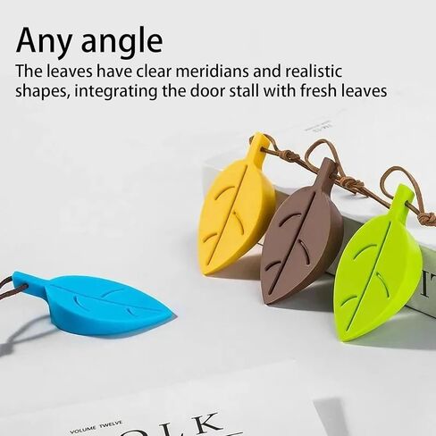 8 قطع من سدادة الباب على شكل إسفين لحماية الأصابع، نمط أوراق كرتونية ملون لطيف وآمن ومرن وواقي للأصابع in Kuwait